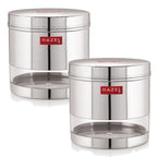 Transparent Steel Container, 700 ML – Set of 2