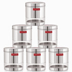 Stainless Steel Transparent Containers - Set of 6, 600 ML Each