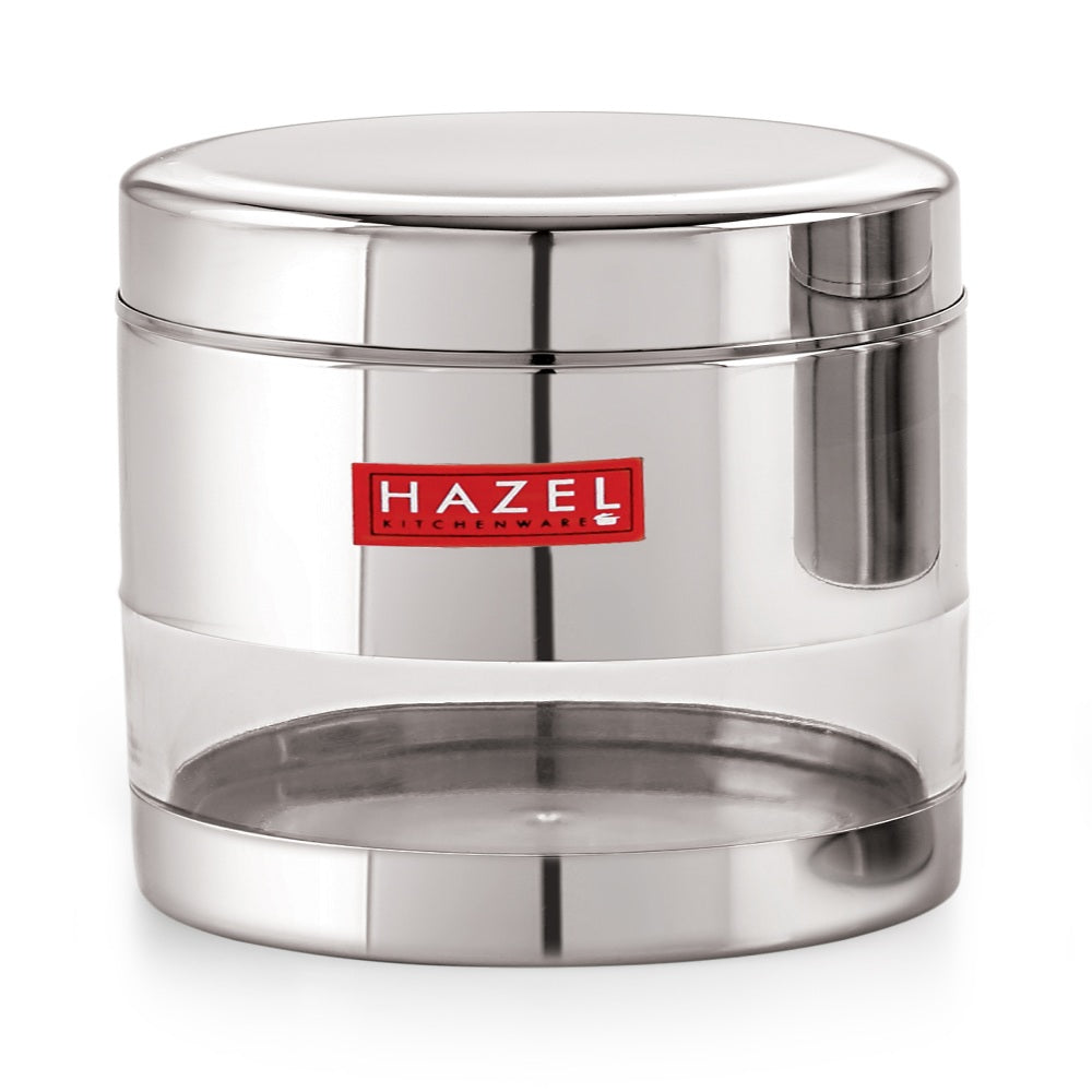Stainless Steel Glossy Transparent Container, Set of 6 - 400ML