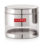 Stainless Steel Glossy Transparent Container, Set of 6 - 400ML