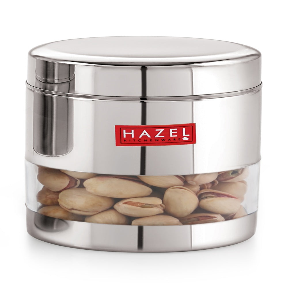 Stainless Steel Glossy Transparent Container, Set of 6 - 400ML