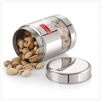 Stainless Steel Glossy Transparent Container, Set of 6 - 400ML