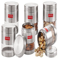 Stainless Steel Transparent Container Set , Matte Finish, Set of 6 -500ML Each