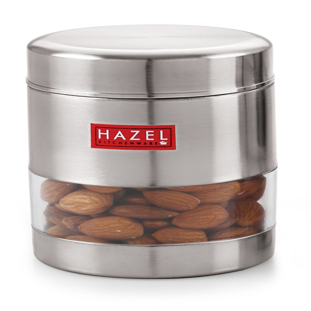 Stainless Steel Transparent Container Set , Matte Finish, Set of 6 -500ML Each
