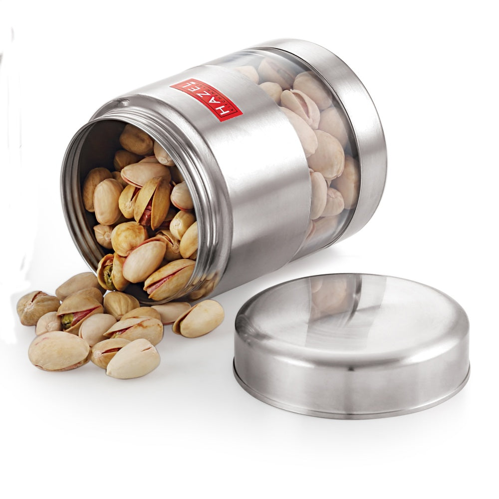 Stainless Steel Transparent Container Set , Matte Finish, Set of 6 -500ML Each