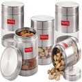 Stainless Steel Transparent Container Set, Matte Finish, Set of 5 -500ML Each