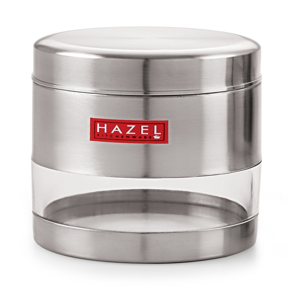 Stainless Steel Transparent Container Set, Matte Finish, Set of 5 -500ML Each