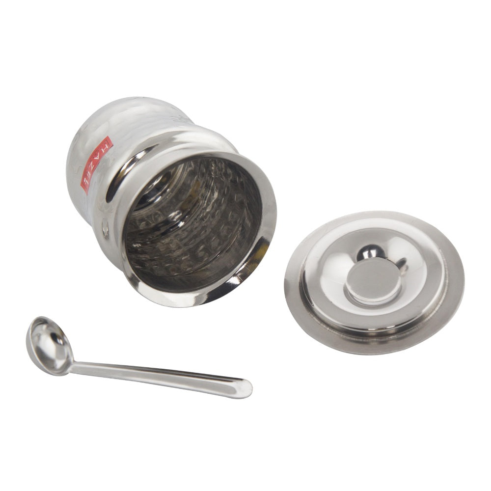 Stainless Hammered Finish Oil or Ghee Jar, 400 ML