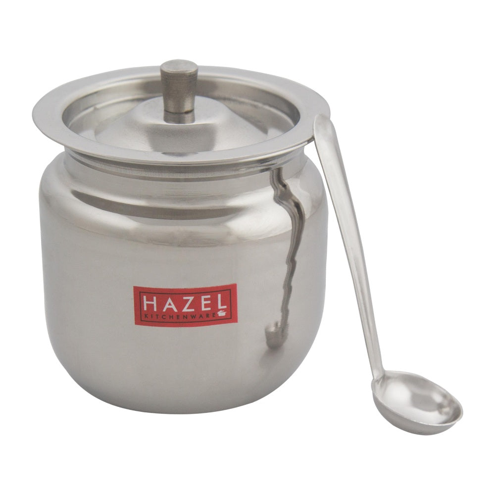Stainless Hammered Finish Oil or Ghee Pot, 450ML