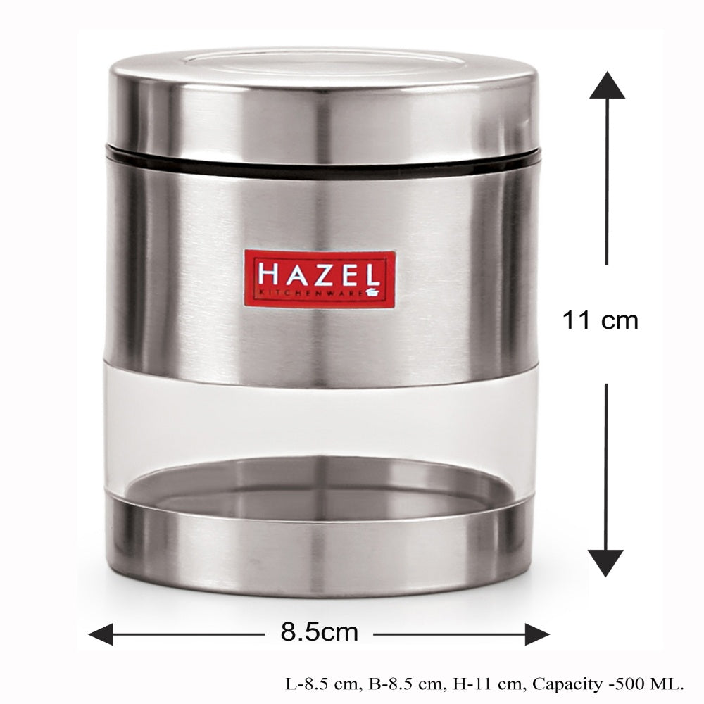 Stainless Steel Transparent Container Set of 6, 500ML Each