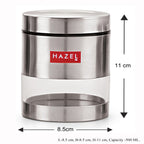 Stainless Steel Transparent Container Set of 2, 500ML Each