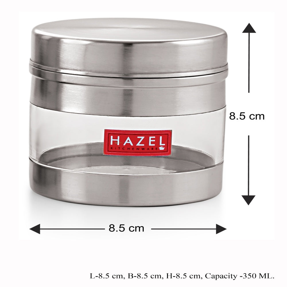 Stainless Steel Transparent Container Set of 6, 350ML Each