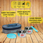 Steel Tiffin Lunch box for men and women ||2 Airtight Lunch Box - 250 ML each