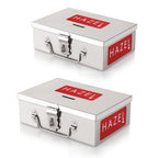 Stainless Steel Cash Box  With 4 Compartments - Set Of 2  Medium and Large)