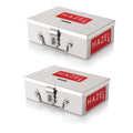 Stainless Steel Cash Box  With 4 Compartments - Set Of 2 (Small and Medium)