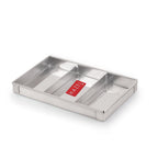 Stainless Steel Cash Box  With 4 Compartments - Set Of 2 (Small and Medium)