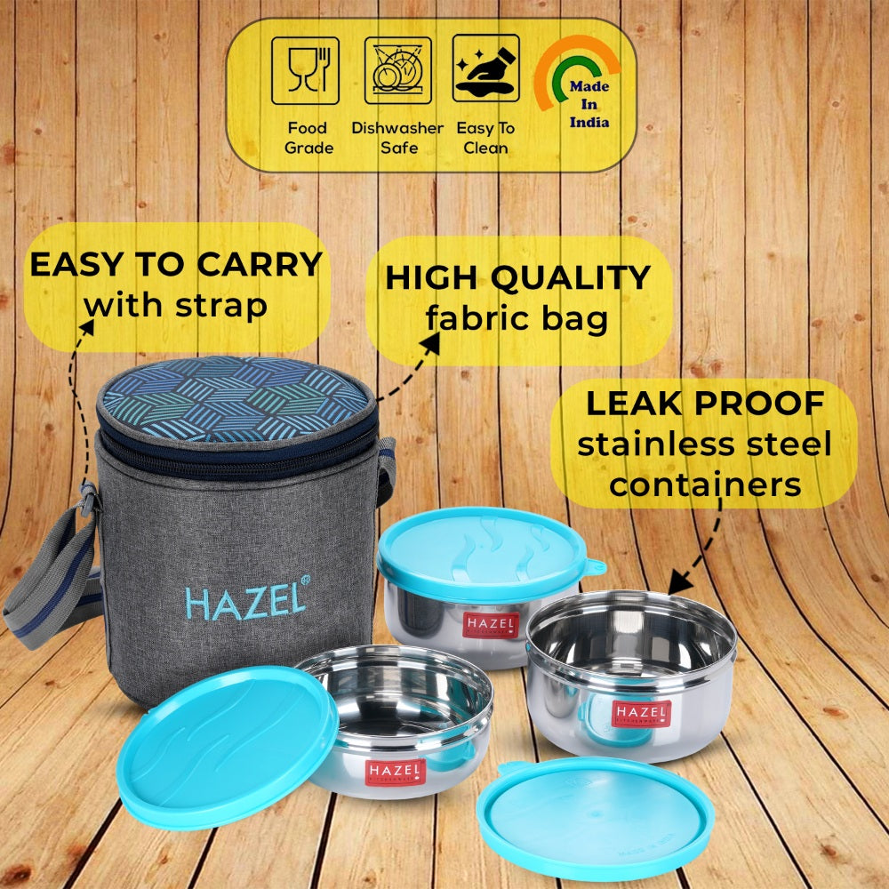 3 Airtight Tiffin Box (2 Pc 450 ML , 1 Pc - 300 ML Containers)