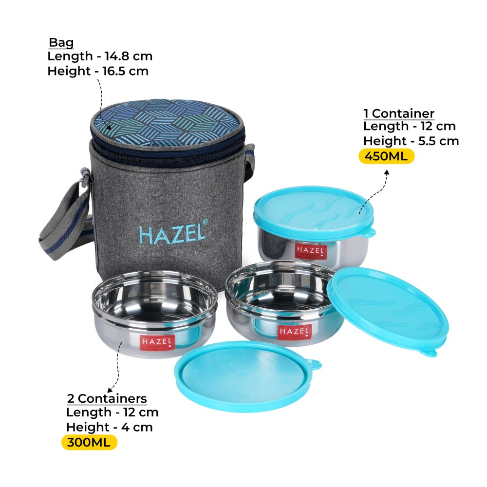 3 Leak Proof Lunch Boxes (2 Pc - 300 ML , 1 Pc -  450 ML )