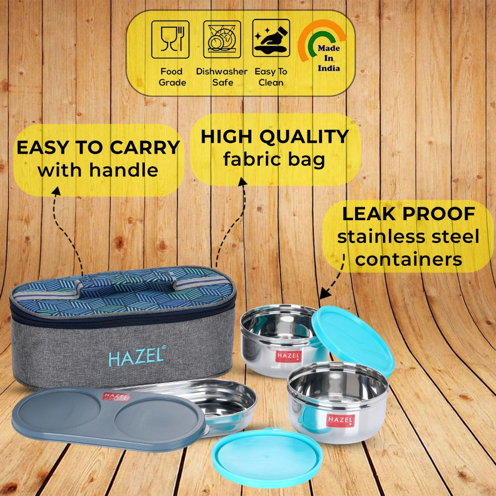 Kids Lunch Box Set  with Bag |Steel Leak Proof Containers (2 Pc - 450 ML Each with Chapati Dabba)