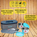 Kids Lunch Box Set  with Bag |Steel Leak Proof Containers (2 Pc - 450 ML Each with Chapati Dabba)
