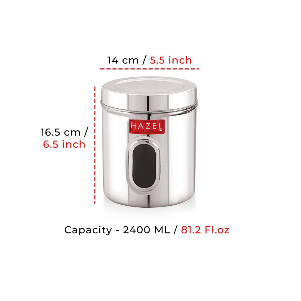 Airtight Transparent Steel Container 2400 ml