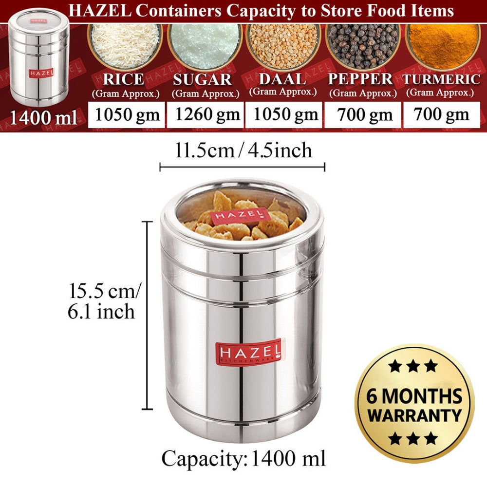 Airtight Stainless Steel Storage Containers with Transparent Lid