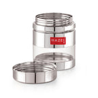 Transparent Airtight Steel Storage Container – 400 ML