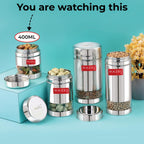 Transparent Airtight Steel Storage Container – 400 ML