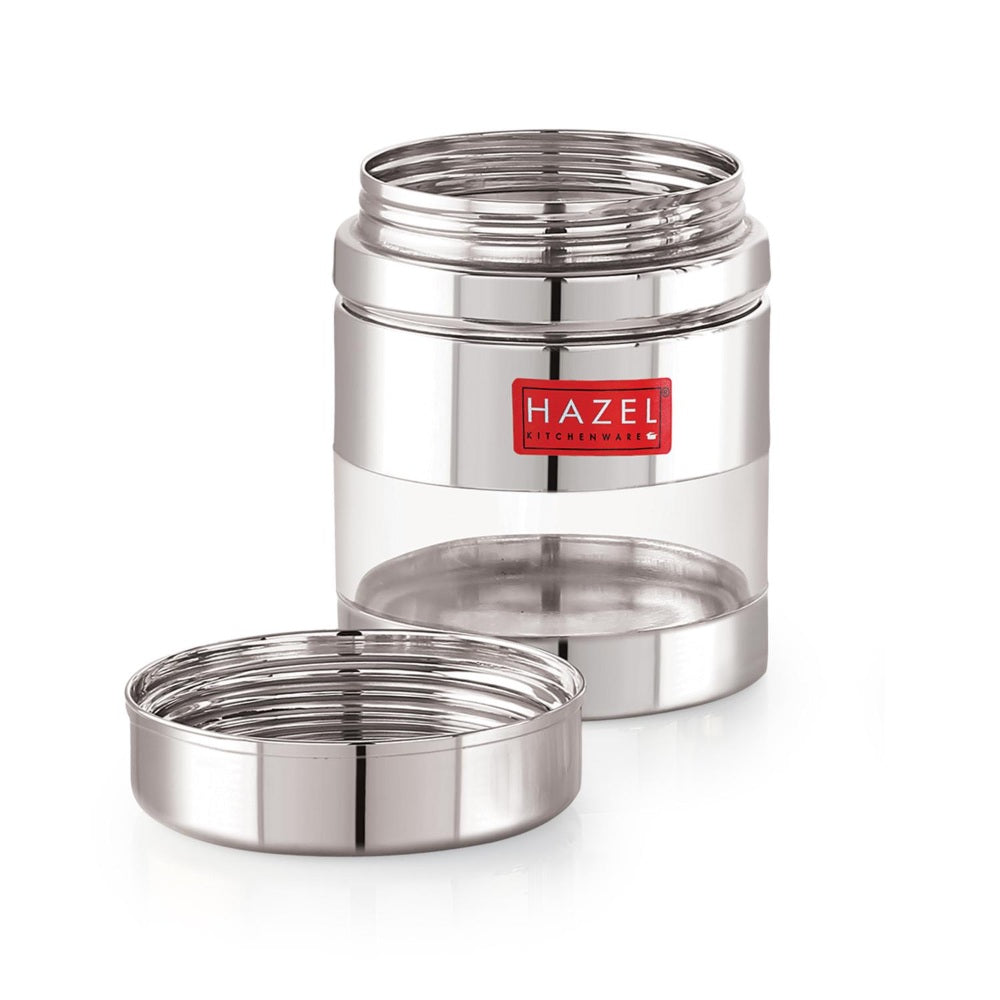 Transparent Airtight Steel Storage Containers – 400 ML, Set of 6