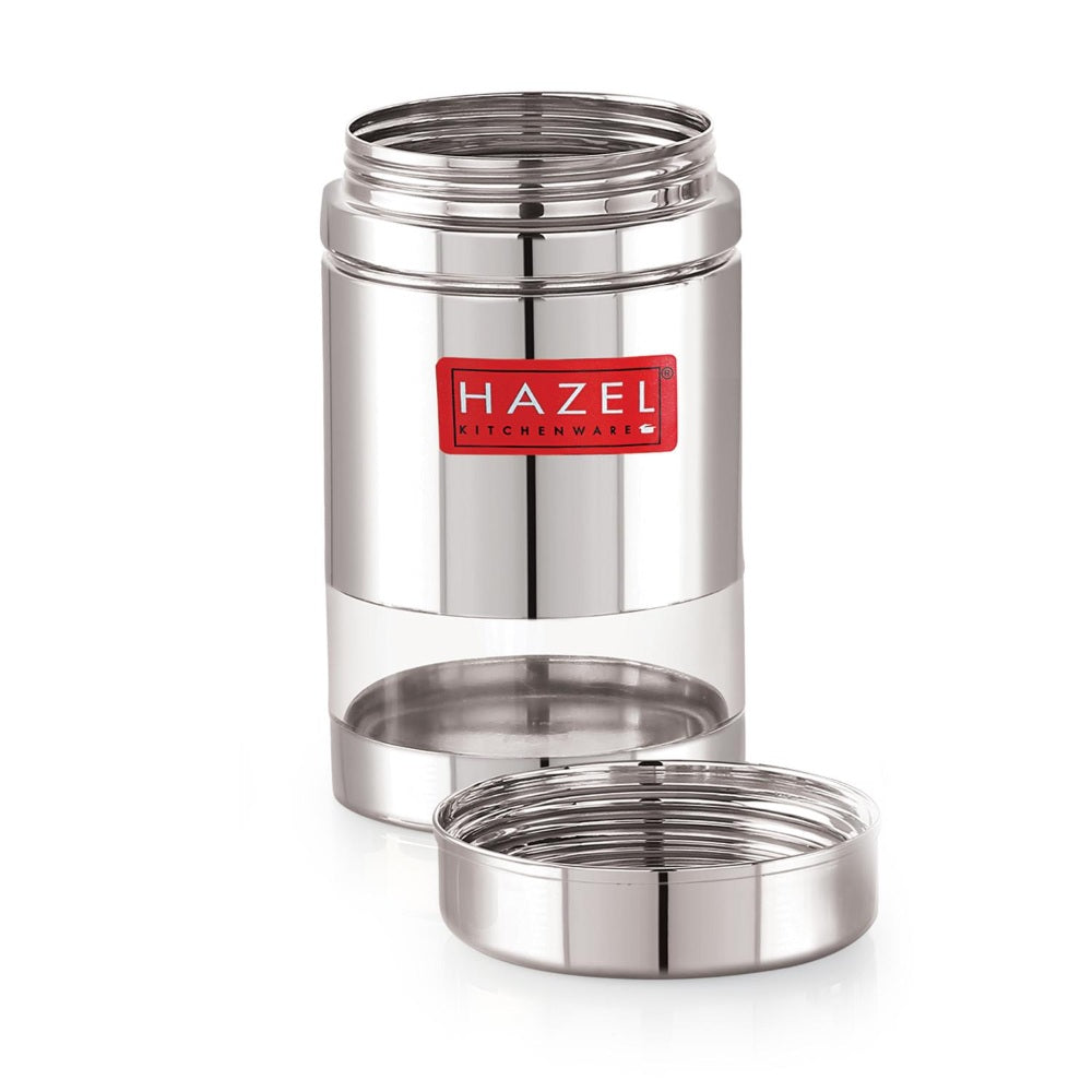 Transparent Airtight Steel Storage Containers – 600 ML, Set of 6