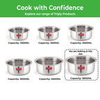 Triply Stainless Steel Tope, Induction Base –  5.8 L, 27.6 cm