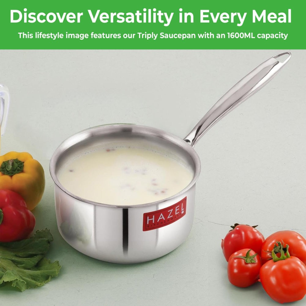 Triply Stainless Steel Induction  Milkpan – 1.6 L, 16 cm
