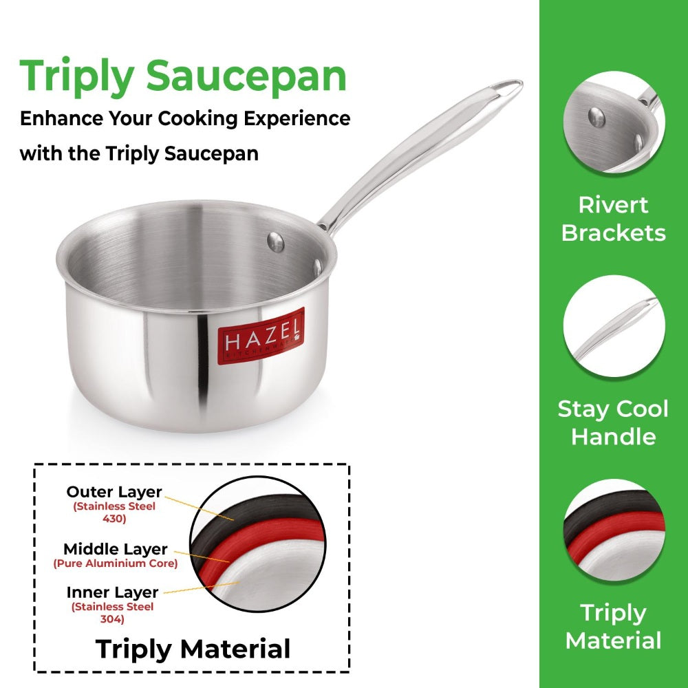 Triply Stainless Steel Induction Milkpan–  2.2 L, 19.2 cm