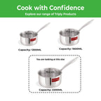 Triply Stainless Steel Induction Milkpan–  2.2 L, 19.2 cm