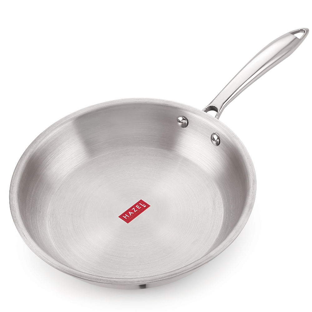Triply Stainless Steel Induction Kadhai(3 L) with Lid & Fry Pan (1.5 L)
