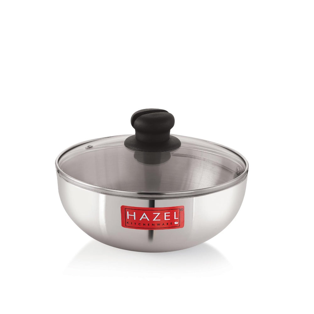 Aluminium Tasra with Glass Lid – 2000 ML , 20.8 cm