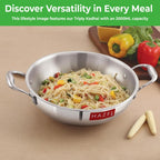 Triply Stainless Steel Induction Kadai 5.8 L – 33.8 cm