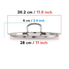 Stainless Steel Cookware Plain Lid with Handle – Outer Diameter 30.2 cm, Inner Diameter 28 cm