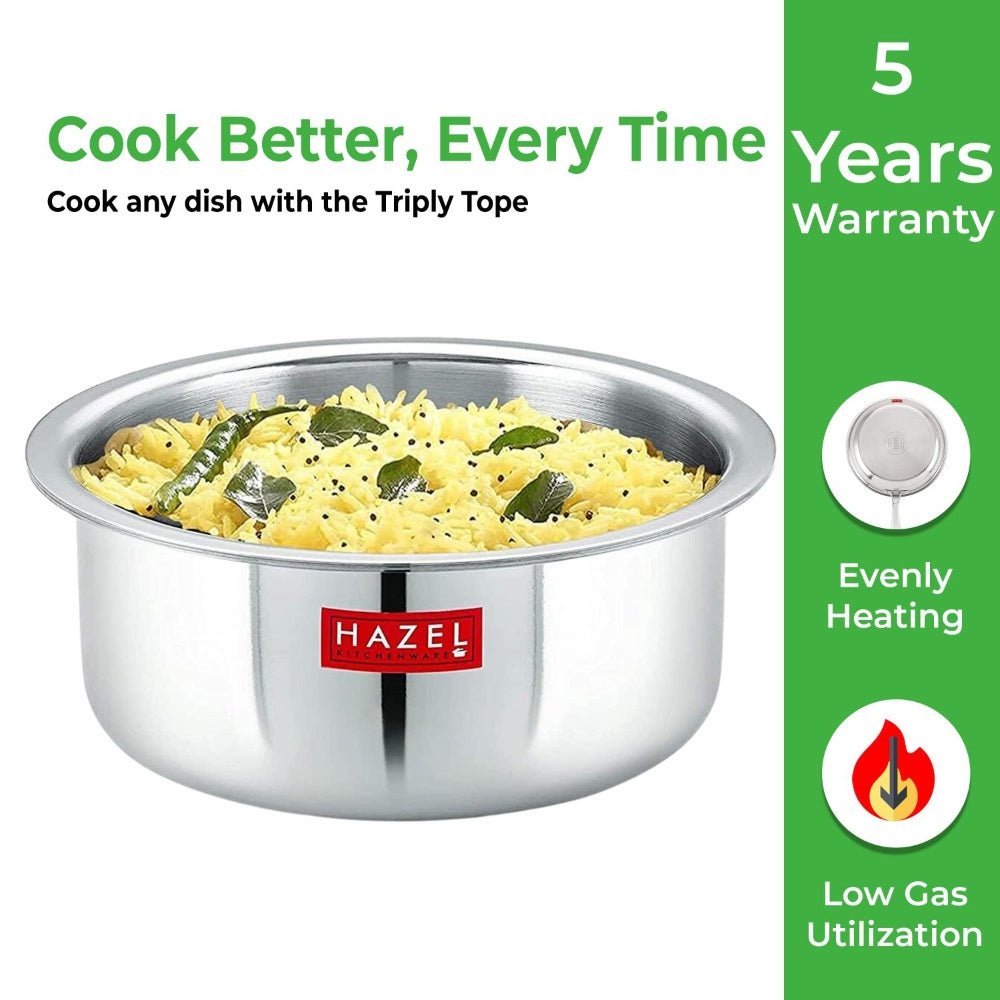 Triply Stainless Steel Tope with Lid – 5.8 L, 27.6 cm