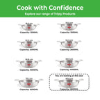Triply Stainless Steel Induction Kadhai/ Kadai with Steel Lid – 5.8 L, 33.8 cm