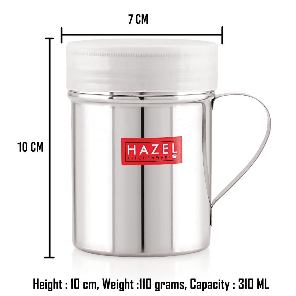 Stainless Steel Powder Shaker with Handle & Plastic  Cap – 310 ML (Set of 2)