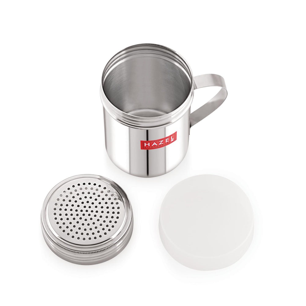 Stainless Steel Powder Shaker with Handle & Plastic  Cap – 310 ML (Set of 2)