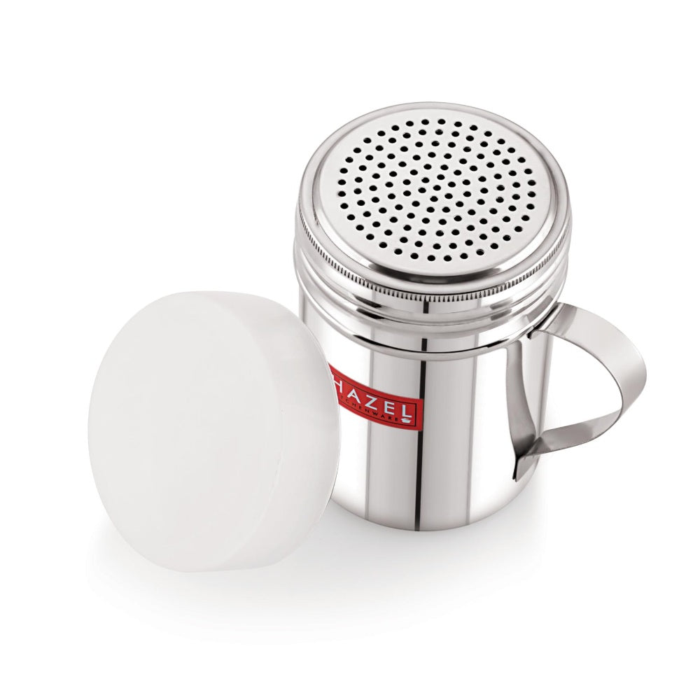 Stainless Steel Powder Shaker with Handle & Plastic  Cap – 310 ML (Set of 2)