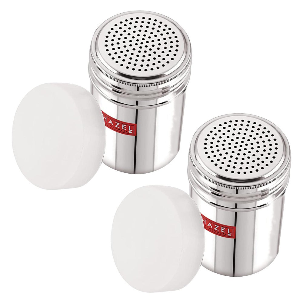 Stainless Steel Powder Shaker  with Plastic  Cap – 310 ML (Set of 2)