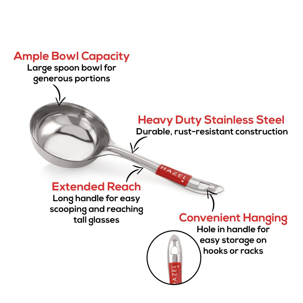 Stainless Steel Round Ladle/Kadchi for Serving Dal  – 8 cm