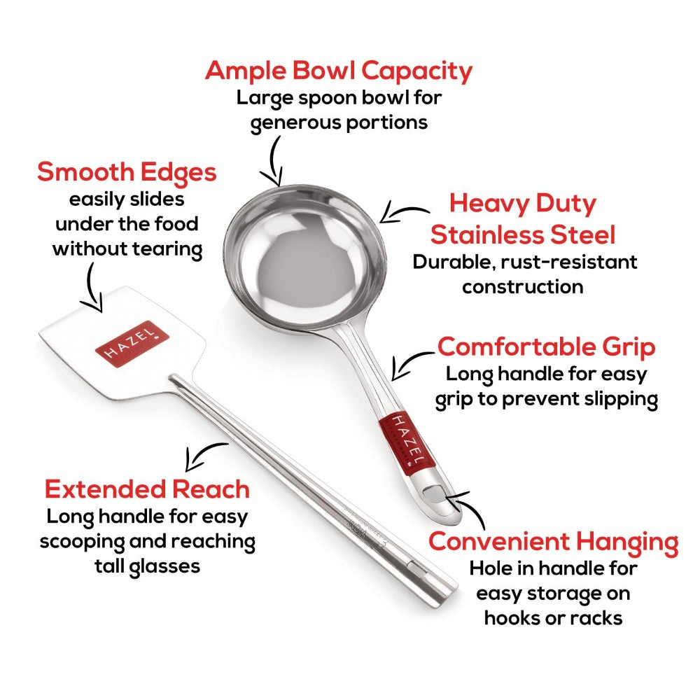 Stainless Steel Small Ladle + Dosa Tavetha-  Set of 2