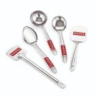 Stainless Steel Pastry Spoon, Tavetha, Ladle, Oval Spoon, Pan Spoon-  Set of 5