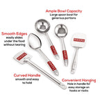 Stainless Steel Pastry Spoon, Tavetha, Ladle, Oval Spoon, Pan Spoon-  Set of 5