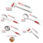 Stainless Steel Pastry Spoon, Tavetha, Ladle, Oval Spoon, Pan Spoon-  Set of 5