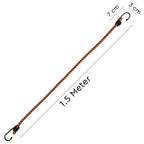 Nylon Elastic Rope with Hooks, Assorted Colours - 1.5 m